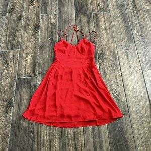 express red mini dress fit & flare sise 2 Strappy